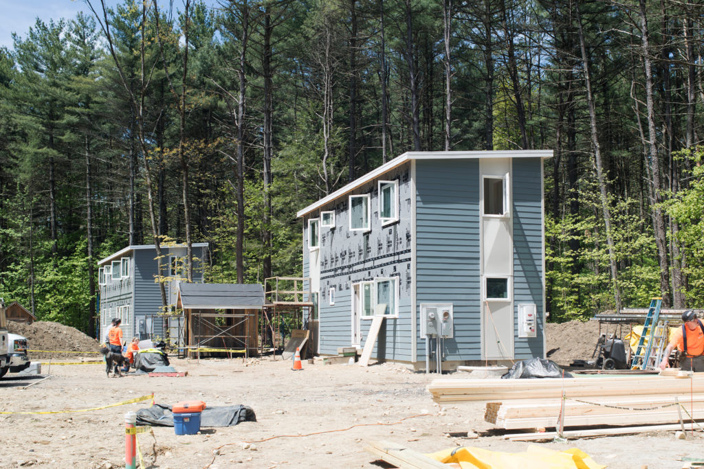 Vermod houses with partial siding